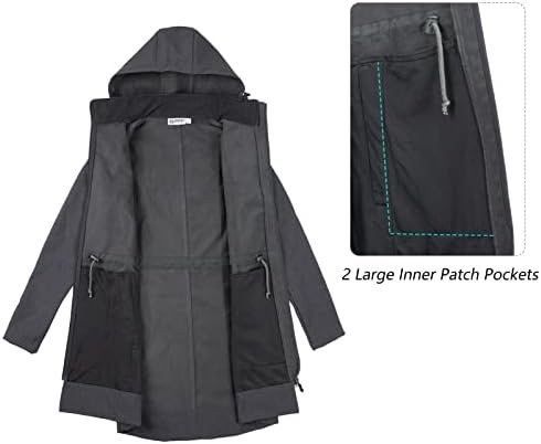 33,000ft Women's Waterproof Softshell Long Rain Jacket with ...