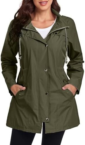 Women's Raincoats Windbreaker Rain Jacket Waterproof Lightwe...