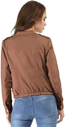 Allegra K Women's Lightweight Classic Casual Stand Collar Po...