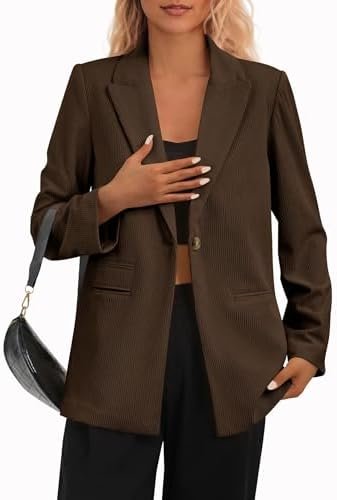 PRETTYGARDEN Women's Winter Corduroy Blazers Jackets Dressy ...