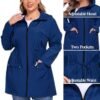 ZOMVA 2025 Plus Size 1X-4X Rain Jacket Coat Long Lightweight...