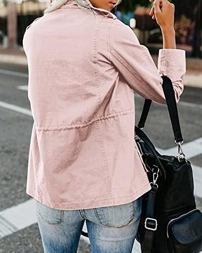 Soulomelody Women Military Anorak Jackets Zip Up Snap Button...