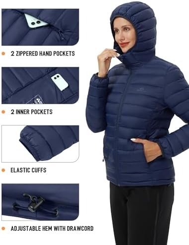 Pioneer Camp Women's Packable Puffer Jacket Winter Light Wei...