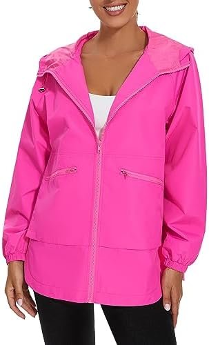 PESION Womens Waterproof Raincoat Lightweight Rain Jacket Tr...