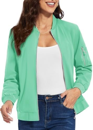 TACVASEN Women's Bomber Jackets Lightweight Casual Jacket Fu...