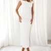 BTFBM Women 2025 Summer One Shoulder Bodycon Ruched Maxi Dre...