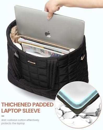 LOVEVOOK Tote Bag for Women, Large Puffer Tote Bag with Zipp...