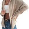 SHENHE Women's Zip Up Hooded Cardigan Drop Shoulder Casual K...