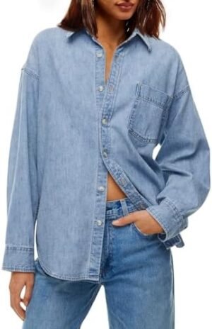 Cicy Bell Womens Oversized Denim Shirts Jackets Button Down ... Cicy Bell Womens Oversized Denim Shirts Jackets Button Down ...
