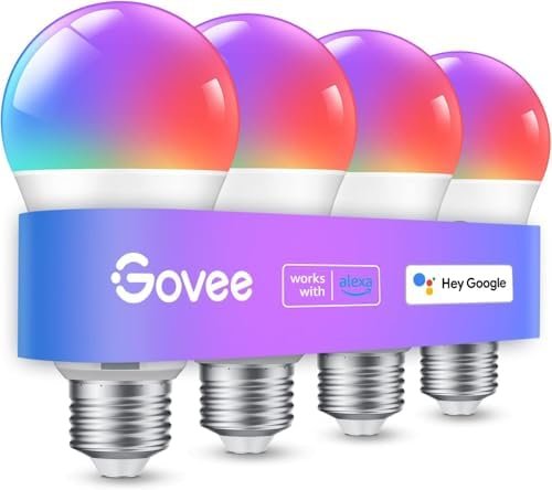 Govee Smart Light Bulbs, Color Changing Light Bulb, Work wit...