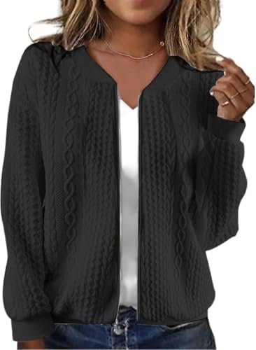 Women's Full Zip Sweatshirt Jacket Stand Collar Hoodless Out...