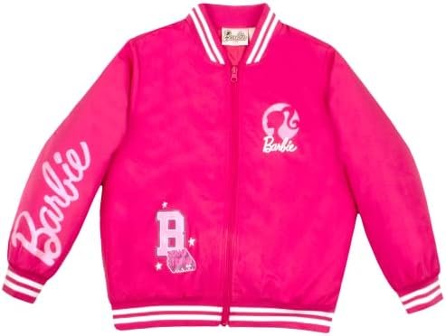 Barbie Girls Bomber Jacket, Zip-Up Bomber Jacket for Girls, ...