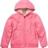 Carhartt Girls' Zip Front Canvas Insulated Hooded Active Jac