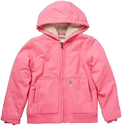 Carhartt Girls' Zip Front Canvas Insulated Hooded Active Jac