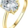 JewelryPalace Oval Shape 1ct 2ct Cubic Zirconia Solitaire En...