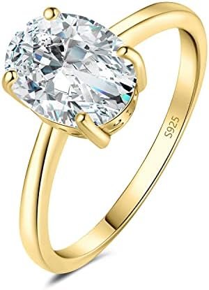 JewelryPalace Oval Shape 1ct 2ct Cubic Zirconia Solitaire En... JewelryPalace Oval Shape 1ct 2ct Cubic Zirconia Solitaire En...