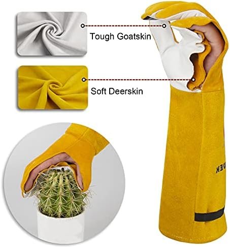 Garden Gloves Women/Men Thorn Proof, Deerskin Suede, 2 Layer...