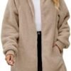 ReachMe Womens Fleece Zip Up Jacket with Pockets Oversized L...