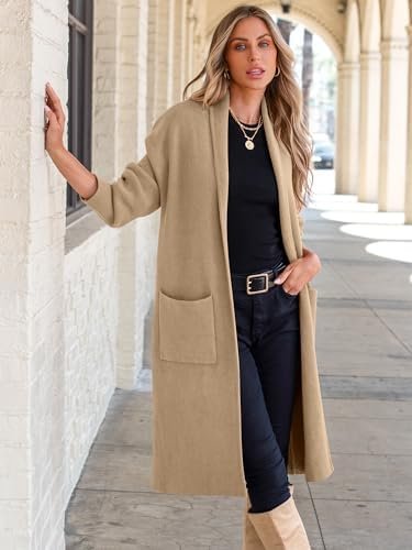 ANRABESS Women's Cardigan Long Sweater Oversized Open Front ...