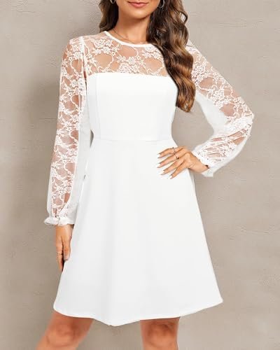 Holipick Women's Cocktail Dresses Wedding Guest Party Crew N...