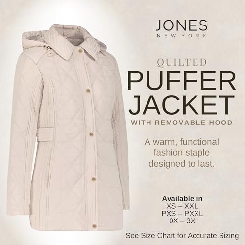 Jones NY Quilted Women's Puffer Jacket Womens Winter Coat wi...