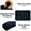 Women's Fur Hood Winter Parka Thicken Winter Jacket Coat Hoo...