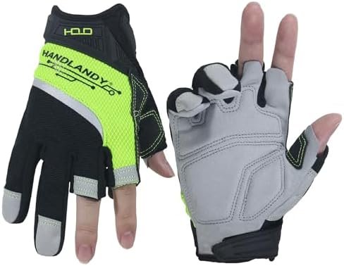 HLDD HANDLANDY Fingerless Work Gloves, Utility Working Glove...