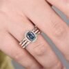 Vintage Unique Oval Cut Engagement Ring 3pcs Rose Gold Ring ...