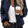Zeagoo Women's Bomber Jacket Casual Coat Zip Up Outerwear Wi...