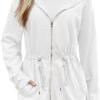Fisoew Women's Zip Up Hoodie Sweatshirts Oversized Long Slee...