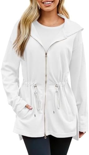 Fisoew Women's Zip Up Hoodie Sweatshirts Oversized Long Slee...