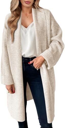 Saodimallsu Womens Long Cardigan Sweaters Chunky Open Front ...