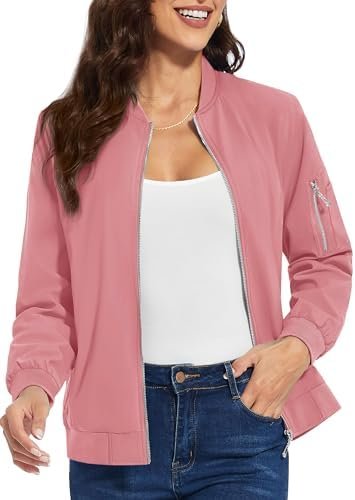 TACVASEN Women's Bomber Jackets Lightweight Casual Jacket Fu...