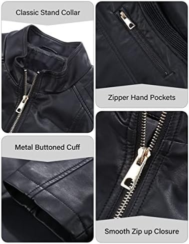 Bellivera Faux Leather Jacket Women Motorcycle Zipper Bomber...