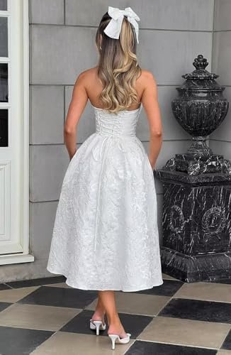 Summer Strapless Homecoming Dresses with Pockets Corset A Li...