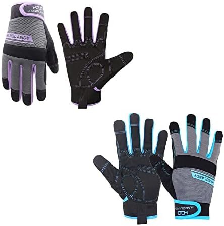 Bundle -2 Pairs：HANDLANDY Utility Work Gloves for Men and Wo...