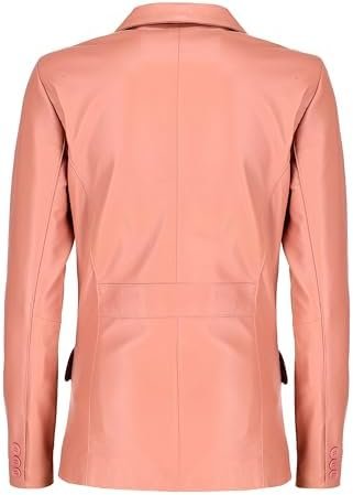 Jild Classic 2-Button Lambskin Leather Blazer Women - Casual...