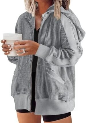 Eytino Womens Plus Size Long Sleeve Zip Up Oversized Casual Eytino Womens Plus Size Long Sleeve Zip Up Oversized Casual ...