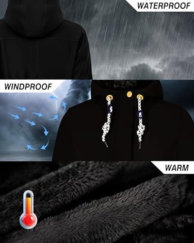 Women's Fleece Jacket Long Soft Shell Insulated Warm Winter ...