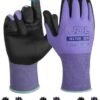 JDL Work Gloves Women men Microfoam Nitrile Coated Gloves 3/...