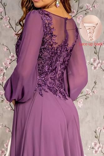 Lace Applique Chiffon Mother of The Bride Dresses for Weddin...