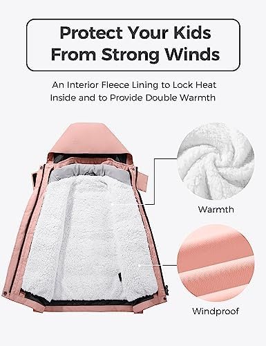 wantdo Girl's Ski Jacket Warm 3 in 1 Winter Coat Fleece Line...
