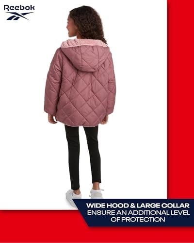 Reebok Girls' Reversible Puffer Jacket - Quilted Winter Coat...