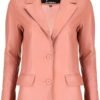 Jild Classic 2-Button Lambskin Leather Blazer Women - Casual...