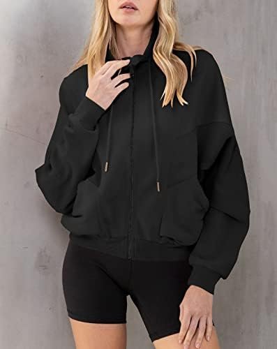 INFITTY Womens Long Sleeve Jacket Full Zip Up Stand Collar w...