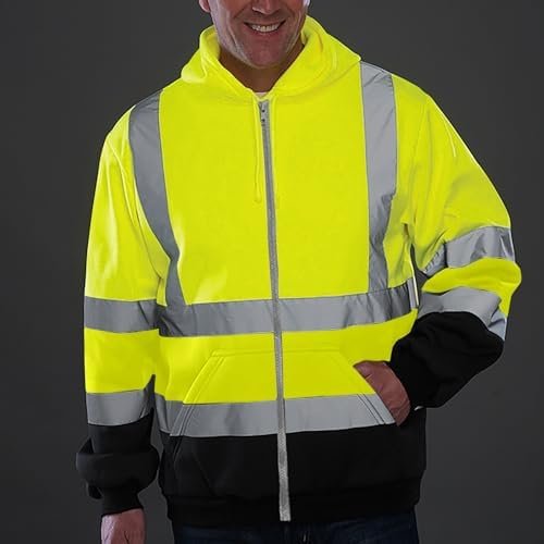 Men's High Visibility Safety Sweatshirt Class 3 Reflective S...