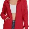 MAGCOMSEN Women's Fleece Lined Zip Up Hoodies Casual Hooded ...