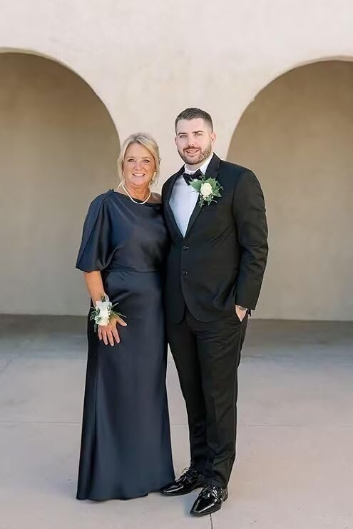 BITALY One Shoulder Satin Mother of The Bride Dress for Wedd...