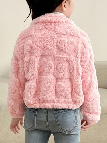 Verdusa Toddle Girls Sherpa Jacket Zip Up Fuzzy Fleece Jacke...