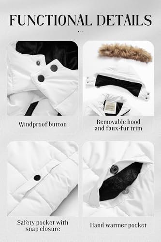 Chrisuno Girl's Water Resistant Winter Coats Warm Fleece Lin...